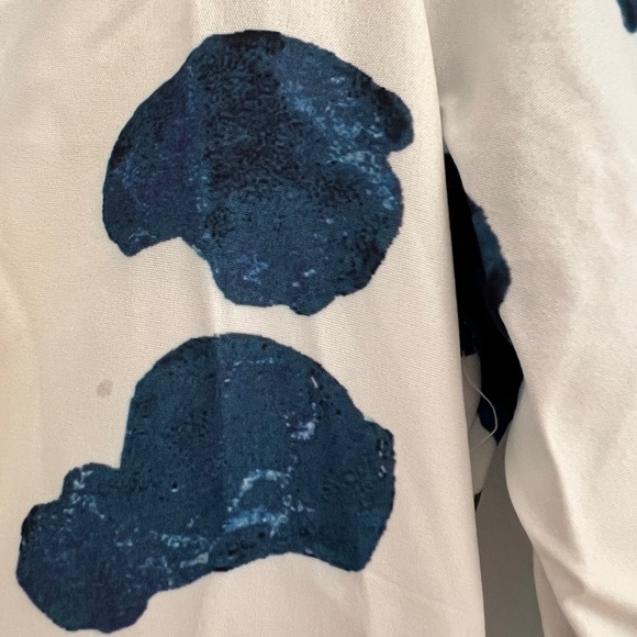 White Maxi Wrap Dress with Navy Floral Print - Picture 4 of 4